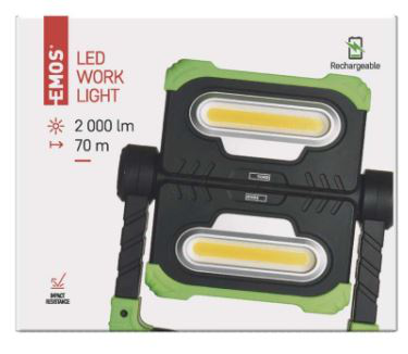 Лiхтар LED EMOS P4536 20W 2000Lm Li-Ion, прожектор.пласт.